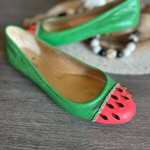Kate Spade New York Watermelon  Leather Studded Ballet Flats  7